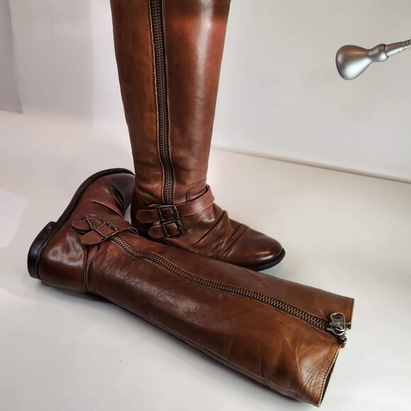 Vintage Joan & David Couture Cognac Leather Equestrian Boots Sz 39 - Picture 9 of 10